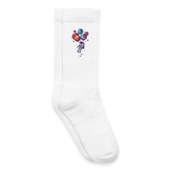 Astronaut with planet balloons - Kids Tennis Socks - white - Right