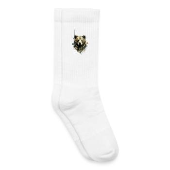 Wild Geometry Bär - Kinder Tennissocken - Weiß - Rechts