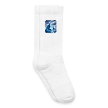 Frost Peak – Retro Illustration - Kids Tennis Socks - white - Right