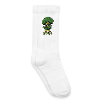 YO BRO! - In the kitchen, an offbeat hip hop broccoli - Kids Tennis Socks - white - Right