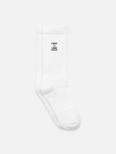 Coffee Is My Love Language - Kids Tennis Socks - white
