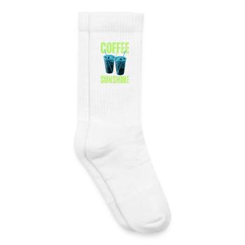 "Iced Coffee & Sunshine Everyday" Colorful Coffee - Kids Tennis Socks - white - Right