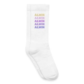Name Alwin - Kinder Tennissocken - Weiß - Rechts