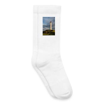 Phare de Lyngvig Fyr au Danemark - Chaussettes de tennis bio enfant - blanc - Droite