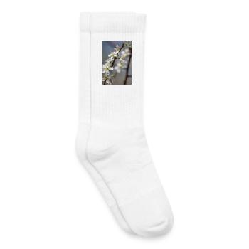 Des cerisiers blancs délicats au printemps - Chaussettes de tennis bio enfant - blanc - Droite