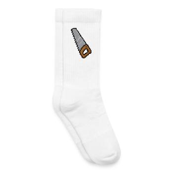 Scie à pixel - Chaussettes de tennis bio enfant - blanc - Droite