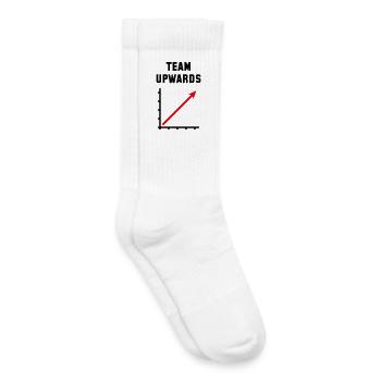 Équipe ascendante (Succès / Progrès / Rouge pourri 2C) - Chaussettes de tennis bio enfant - blanc - Droite