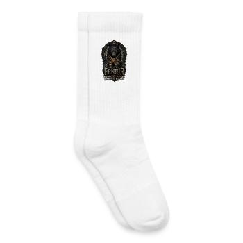 Fenrir Wolf Ragnarök Emblem - Kinder Tennissocken - Weiß - Rechts