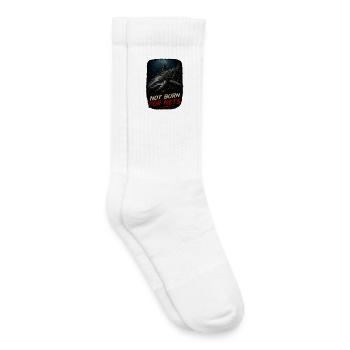 Pas Né pour les Filets – Grand Requin Blanc - Chaussettes de tennis bio enfant - blanc - Droite