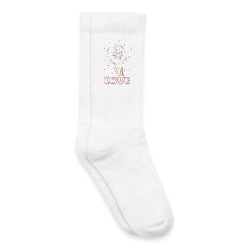 Neon Flower Love - Kinder Tennissocken - Weiß - Rechts