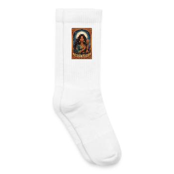Brown Baddies: Göttin der Nacht und Rose - Kinder Tennissocken - Weiß - Rechts
