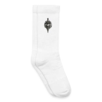 Skull Rose Dagger Gothic Graphic - Kids Tennis Socks - white - Right