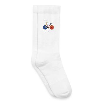 Minimalist Bicycle Primary Colors - Kids Tennis Socks - white - Right