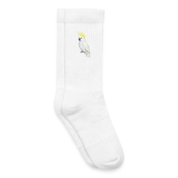 White Cockatoo Yellow Comb - Kids Tennis Socks - white - Right