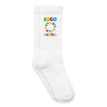 Occupational Therapist Colorful Hands - Kids Tennis Socks - white - Right