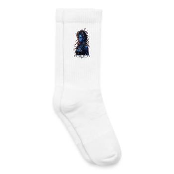 Blue Goddess of Luminous Tentacles - Kids Tennis Socks - white - Right