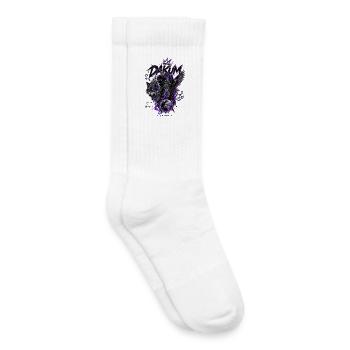DAKUM Demonic Wolf in the Glow of Night - Kids Tennis Socks - white - Right