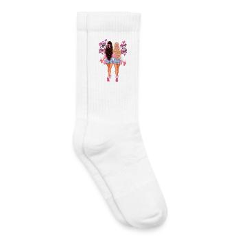 Never Without My Blonde, Never Without My Brunette - Kids Tennis Socks - white - Right