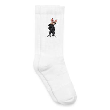 Cool Gangster Sphinx Cat Streetwear - Kids Tennis Socks - white - Right