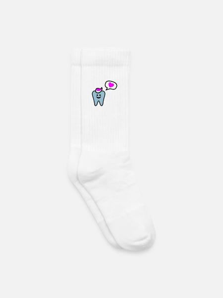 zahn punk zahnarzt dentist - Chaussettes de tennis bio enfant - blanc