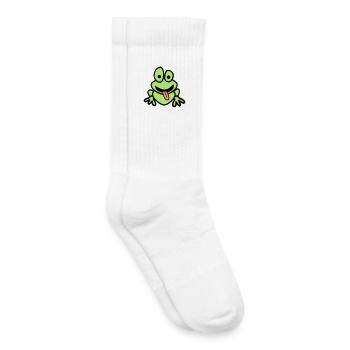 Frog with tongue - Kids Tennis Socks - white - Right