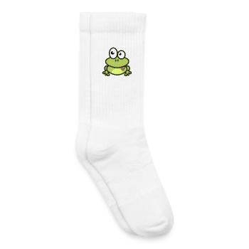 Lustiger Frosch in grün und Comic Stil - Kinder Tennissocken - Weiß - Rechts
