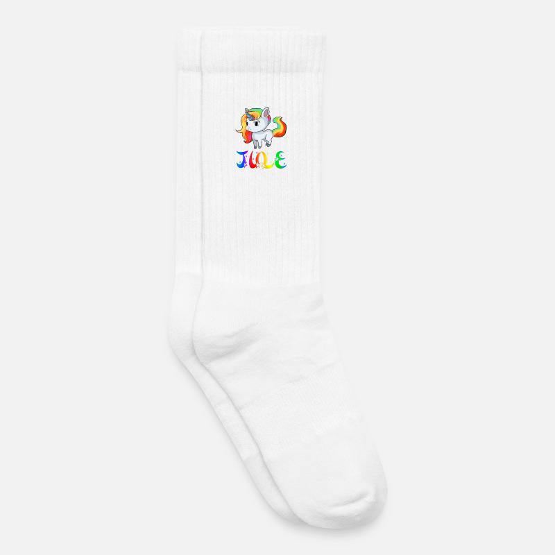 Jule Einhorn - Kinder Tennissocken - Weiß