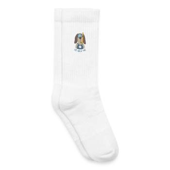 Hund "Ich tauch' ab!" Moin Ahoi - Kinder Tennissocken - Weiß - Rechts