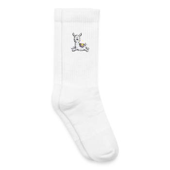Fluffy woolly llama - Kids Tennis Socks - white - Right