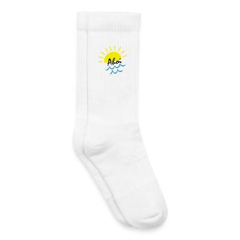 Summer Vibes: Sun over Sea Waves - Kids Tennis Socks - white - Right