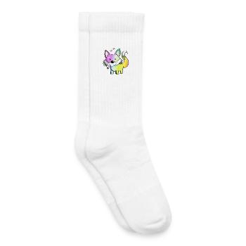 Fox arc-en-ciel - renards - renard roux - prédateur - Chaussettes de tennis bio enfant - blanc - Droite