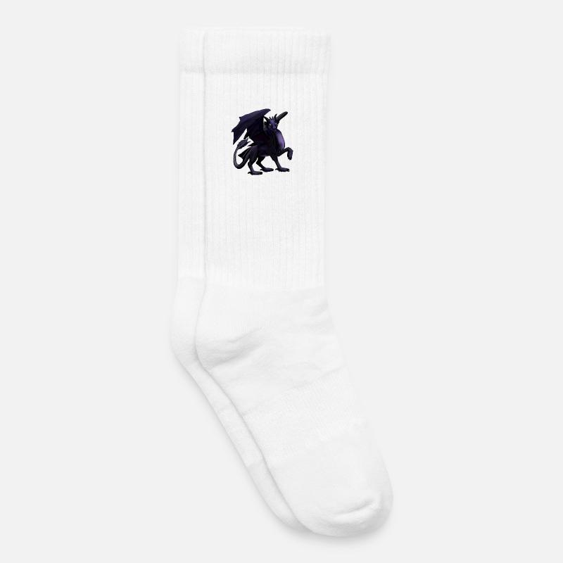 Schwarzer Drache - Kinder Tennissocken - Weiß