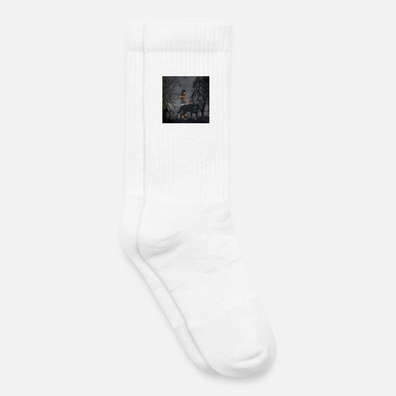 Tolle Fee mit Wolf - Kinder Tennissocken - Weiß