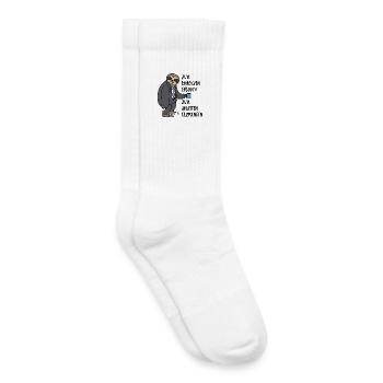 Faultier Zum Faulenzen Geboren Arbeiten Gezwungen - Kinder Tennissocken - Weiß - Rechts