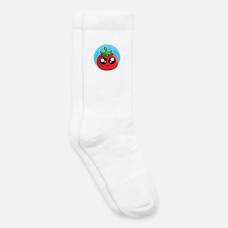Fröhliche Tomate - Kinder Tennissocken - Weiß