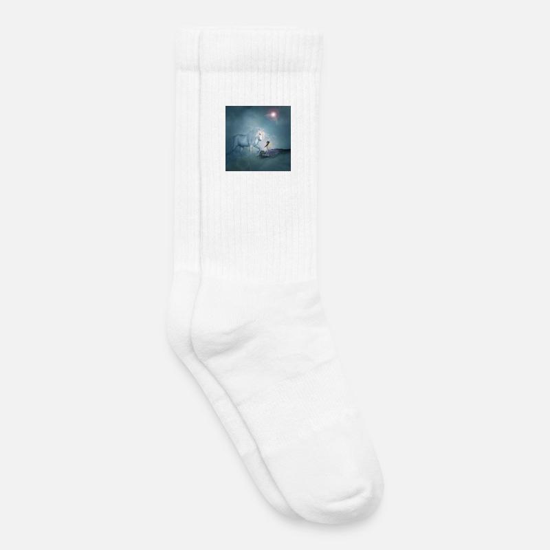 Wunderbares Einhorn mit Fee - Kinder Tennissocken - Weiß