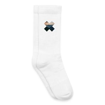 X - montagnes - Chaussettes de tennis bio enfant - blanc - Droite