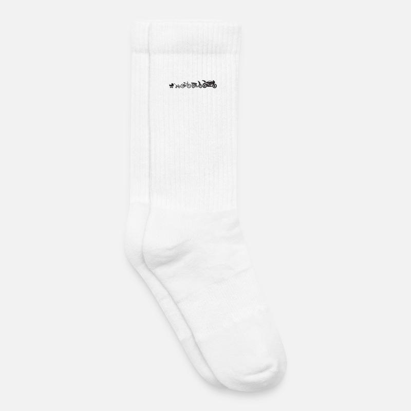 Motorrad Evolution Entwicklung Motorräder Lustig - Kinder Tennissocken - Weiß