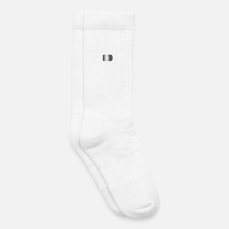 Silberner Play Button  - Kinder Tennissocken - Weiß