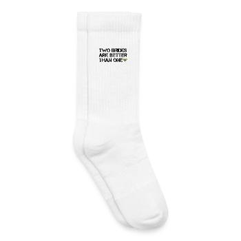 Deux mariées valent mieux qu'une - Chaussettes de tennis bio enfant - blanc - Droite
