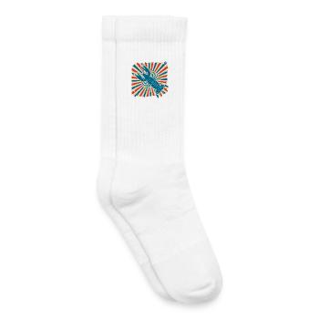 Lobster in the Sun Wheel Retro - Kids Tennis Socks - white - Right