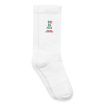 Keep Calm and Drink Espresso design / idée cadeau - Chaussettes de tennis bio enfant - blanc - Droite