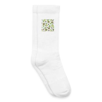 Motif aubergine et avocat - Chaussettes de tennis bio enfant - blanc - Droite