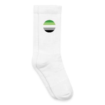autocollant rond drapeau de fierté aromantique idée cadeau lgbt - Chaussettes de tennis bio enfant - blanc - Droite