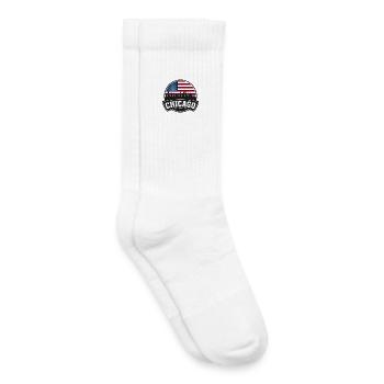Chicago Illinois USA Skyline Travel Souvenir Ameri - Kinder Tennissocken - Weiß - Rechts