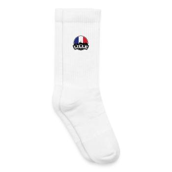 Lille France Skyline Voyage Souvenir Drapeau Français - Chaussettes de tennis bio enfant - blanc - Droite
