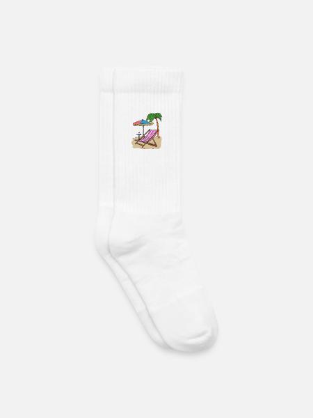 Urlaub Ferien Palmen Strand Insel Erholung Meer - Kinder Tennissocken - Weiß