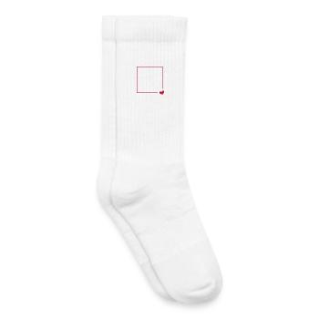 Ligne d'ornement de cadre coeur personnalisable - Chaussettes de tennis bio enfant - blanc - Droite