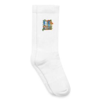Les vacances peuvent être si belles à la maison sur les balcons - Chaussettes de tennis bio enfant - blanc - Droite