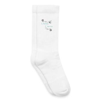 Funny Slogan Shirts, Chaos Queen, Partner Look - Kids Tennis Socks - white - Right